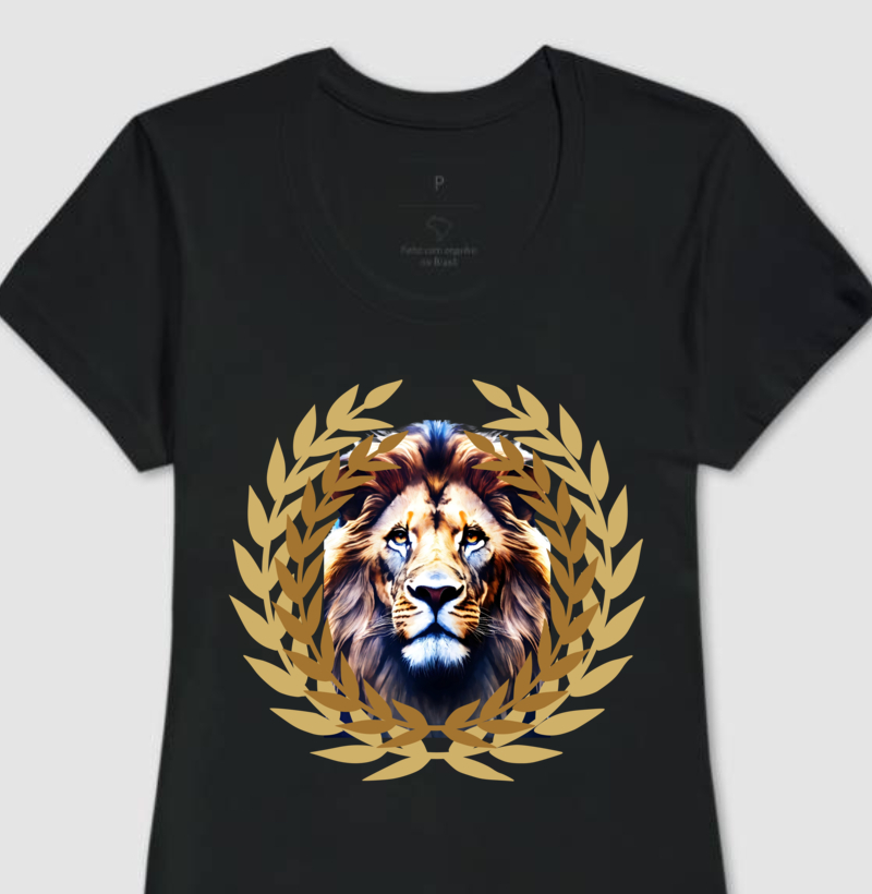 Camiseta Feminina Arquétipo Leão para a Prosperidade