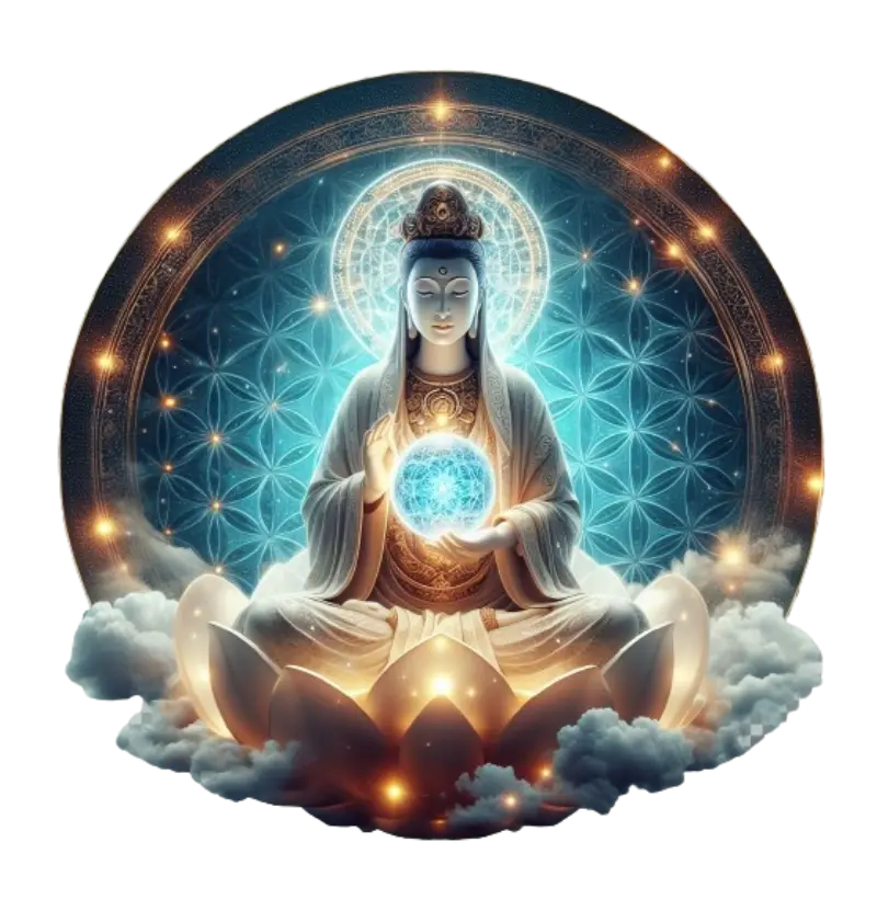 Kuan Yin nas nuvens