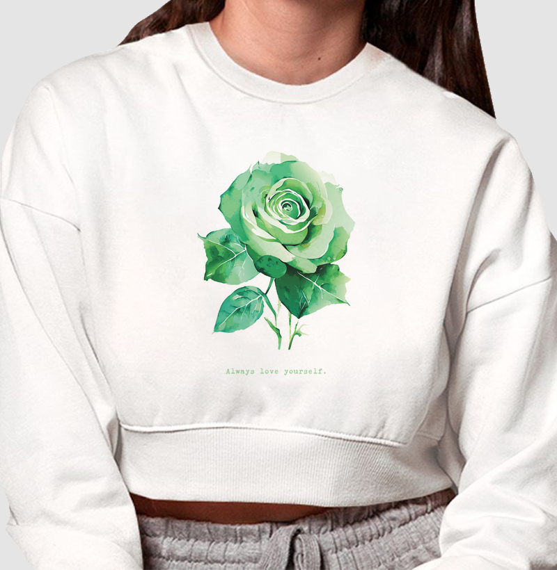 HONESTEE LOVE YOURSELF Cropped Moletom