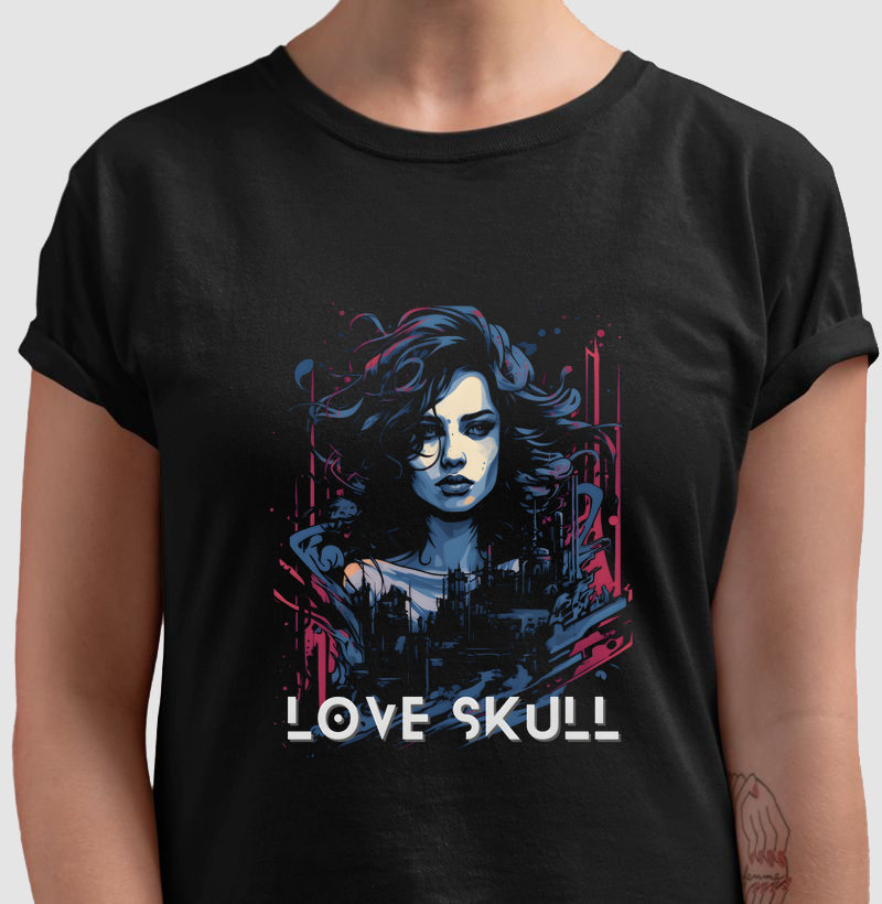 Camiseta Dark Love Skull