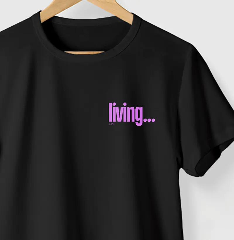 Camiseta LIVING - PRETA - (100% ALGODÃO)