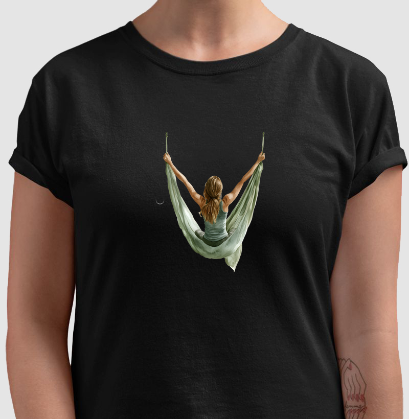 Camiseta yoga aéreo