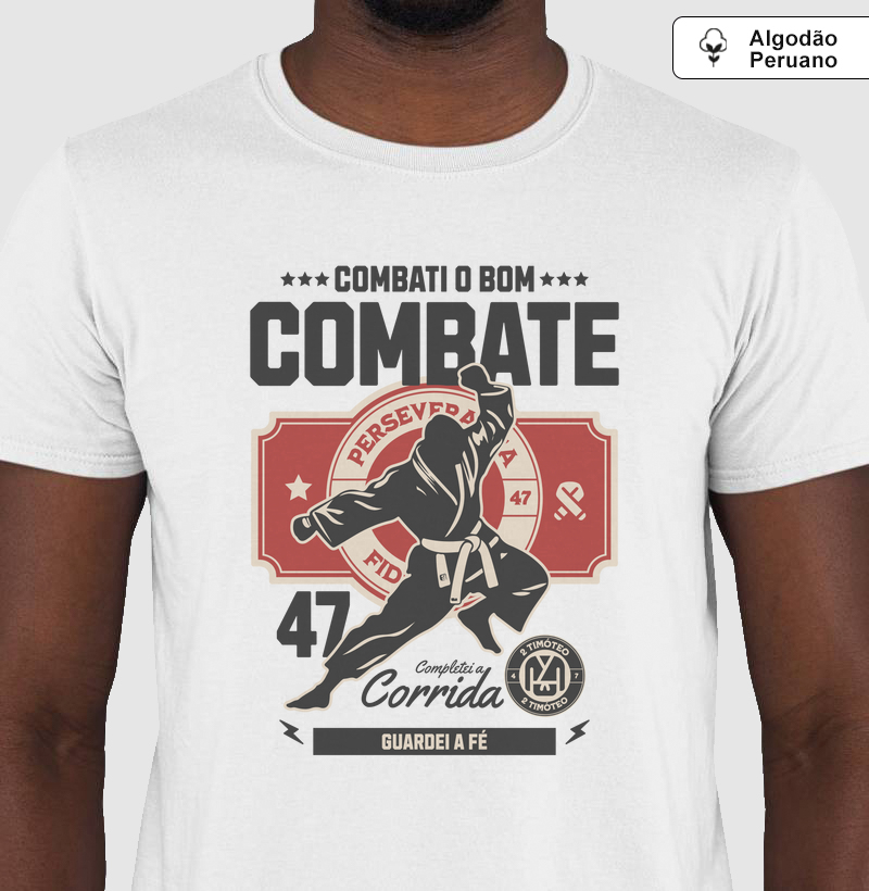 Camiseta Algodão Peruano - Bom Combate (Lutador)