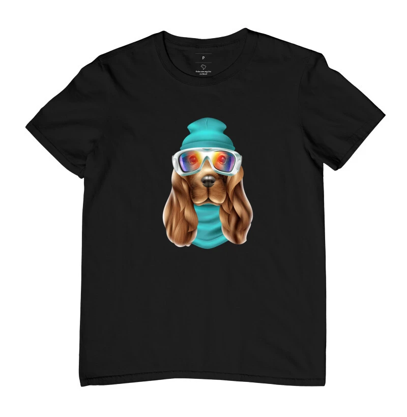 CAMISETA ESTAMPADA COCKER ÓCULOS