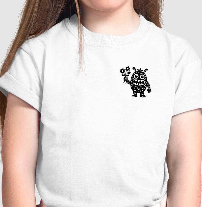Camiseta "Monstrinho Gentil" - Estilo Minimalista