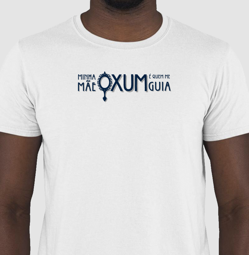 Camiseta Oxum é Quem me Guia Sombreada Branca Masc.