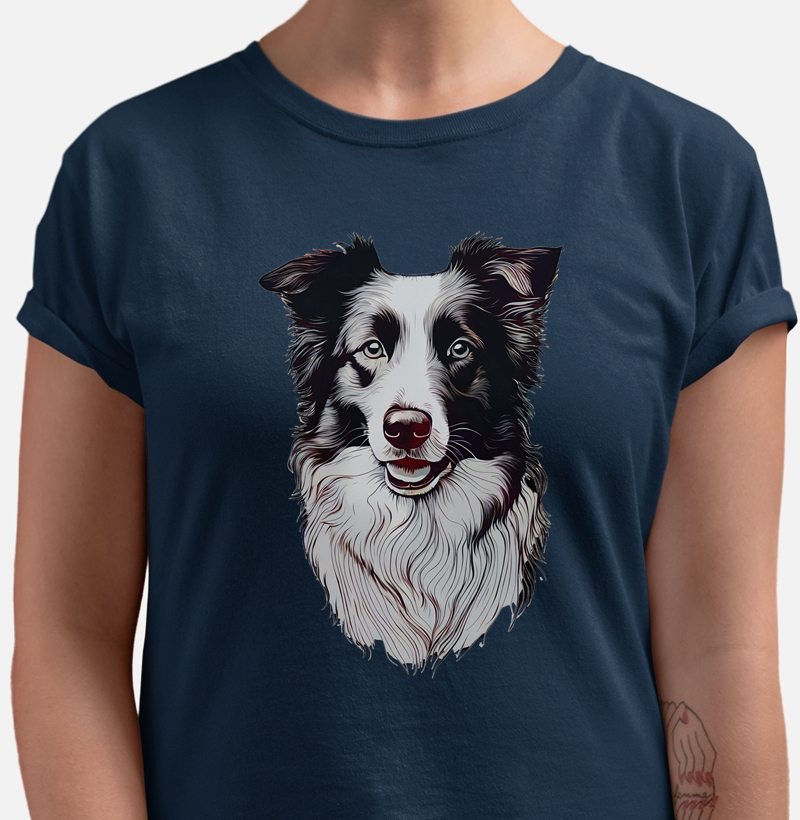 Camiseta Border Collie Retrato