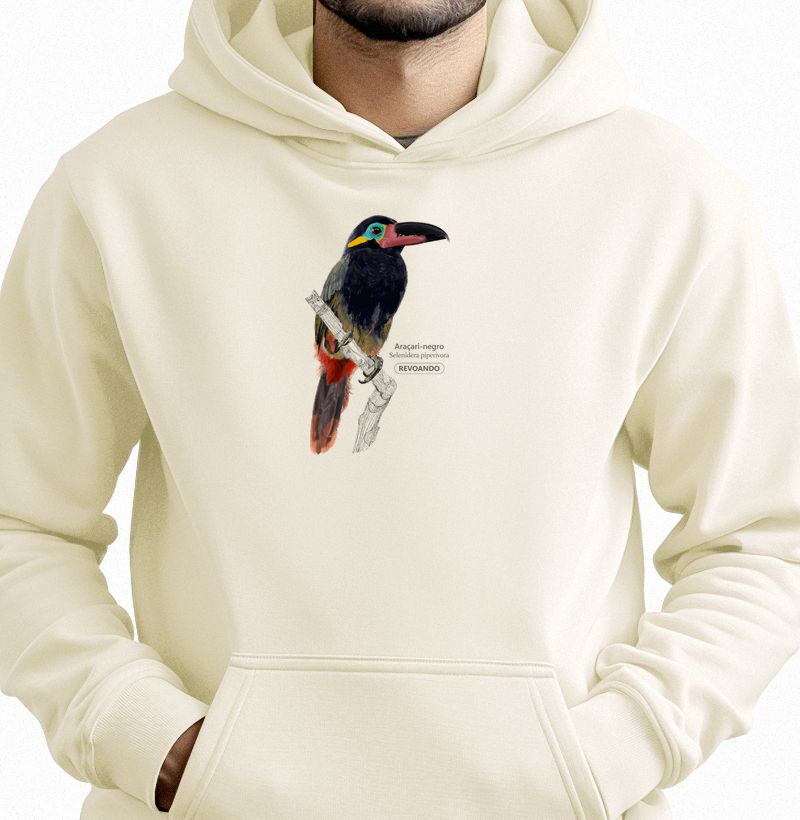 Aves do Brasil - Araçari-negro - Moletom Hoodie
