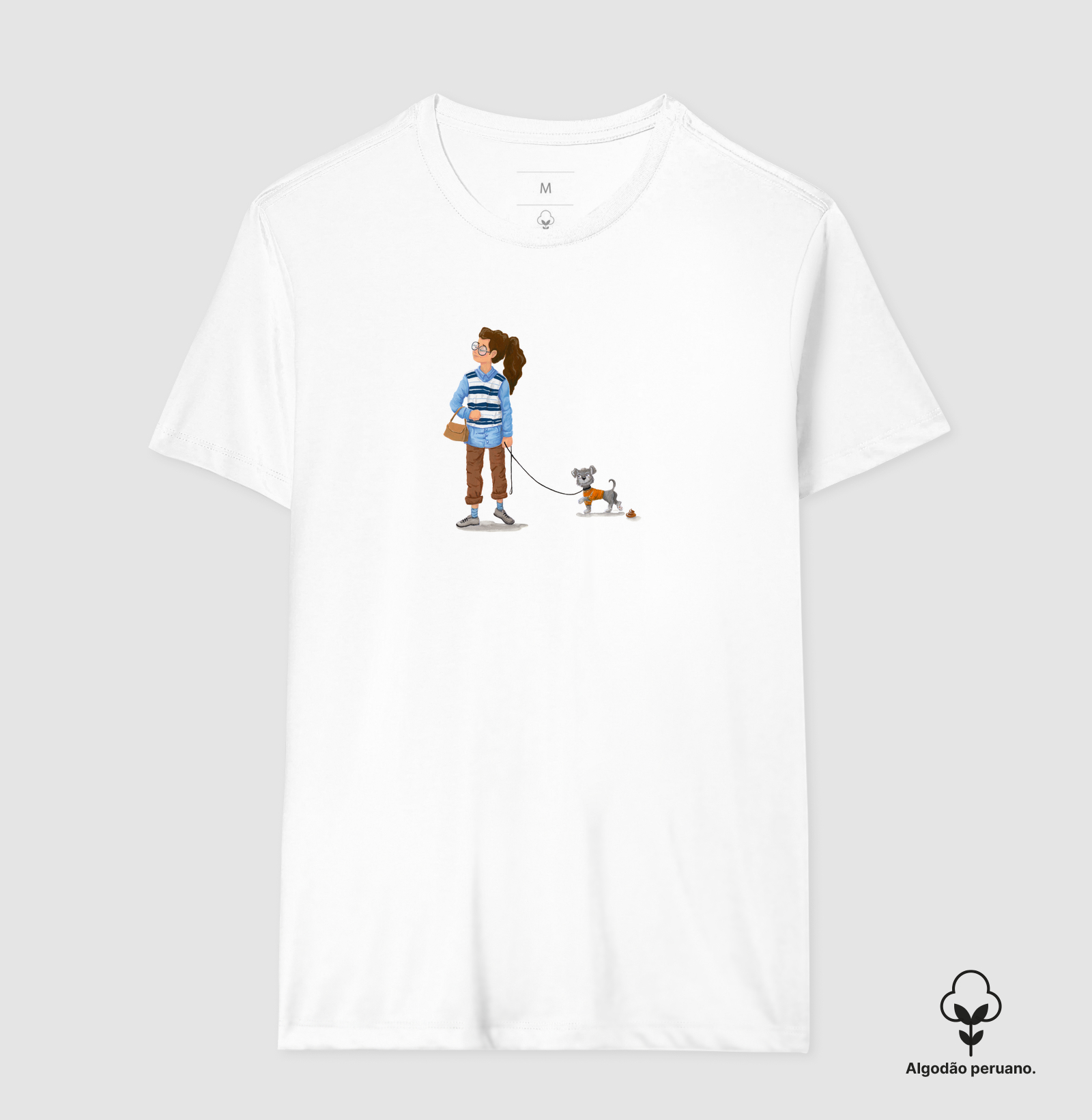 Camiseta Algodão Peruano Passeio com Cachorro