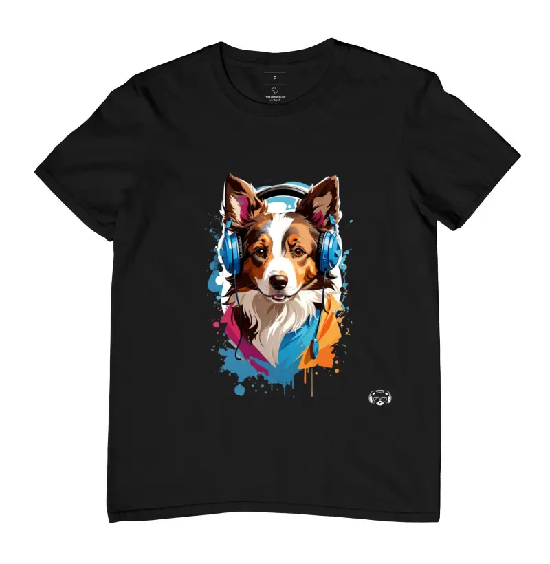 Camiseta Border Collie Headphones