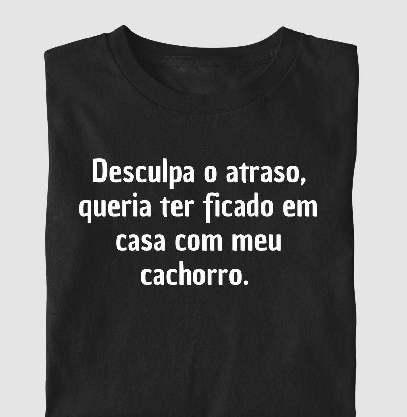 Camiseta desculpa o atraso