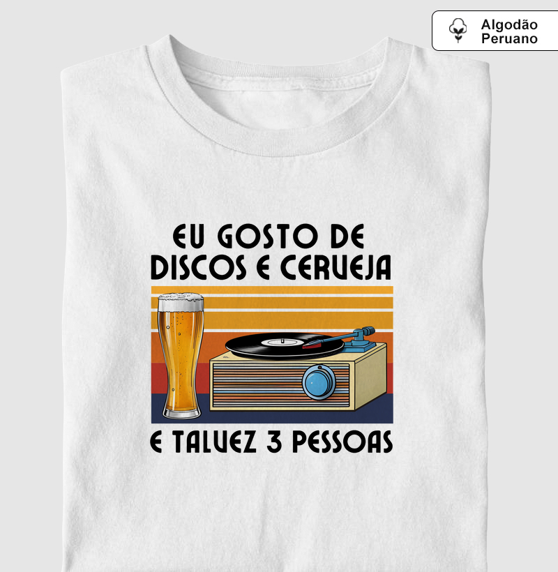 EU GOSTO DE DISCOS E CERVEJA - DESENHO