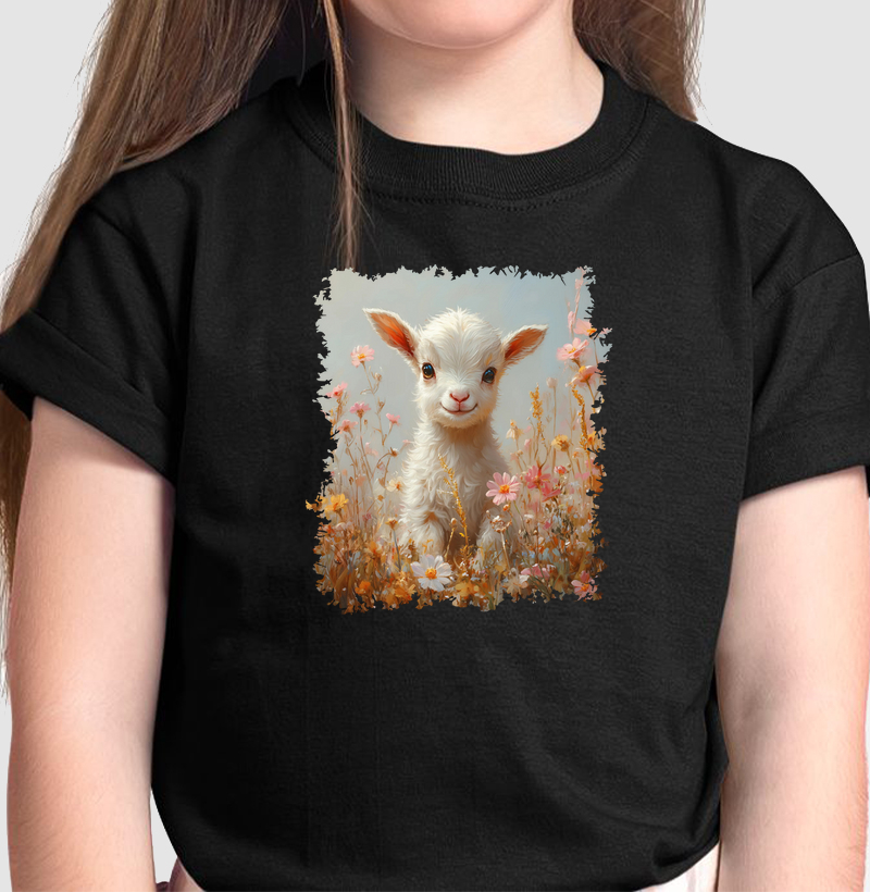 Camiseta Cabra e Flores Kids