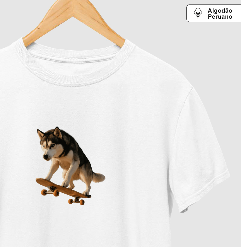 Cão Husky Siberiano Skate