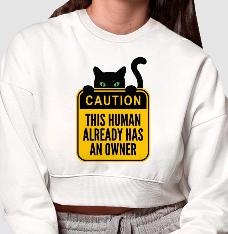 Moletom Cropped Proprietário Felino