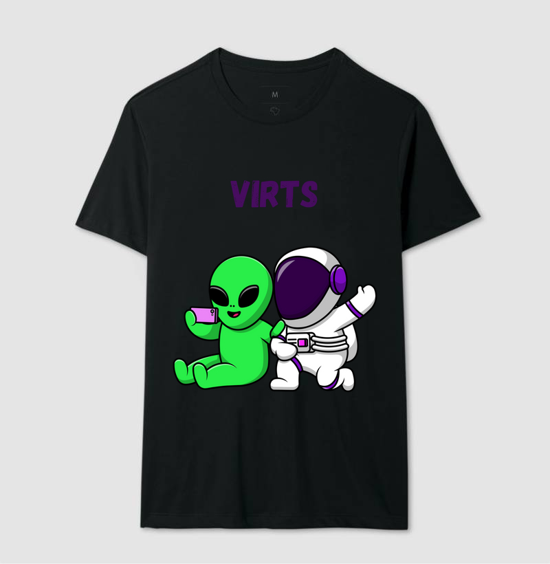 Camiseta Virts Alien e Atronauta...