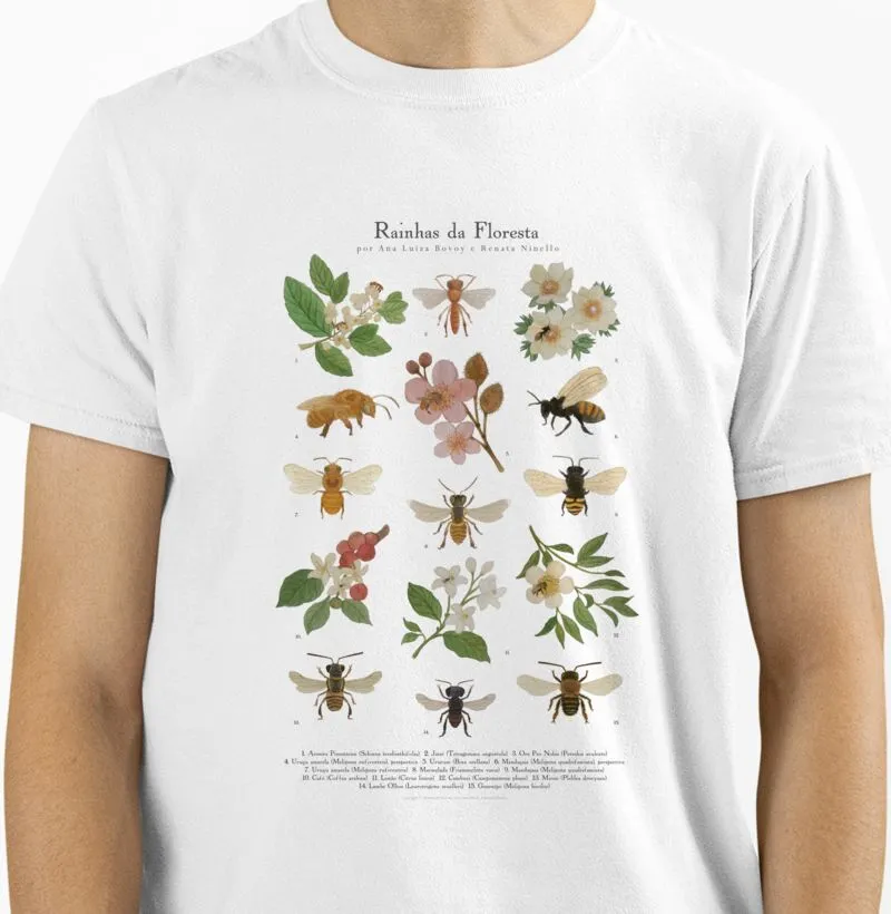Camiseta Flores e Abelhas Masculina