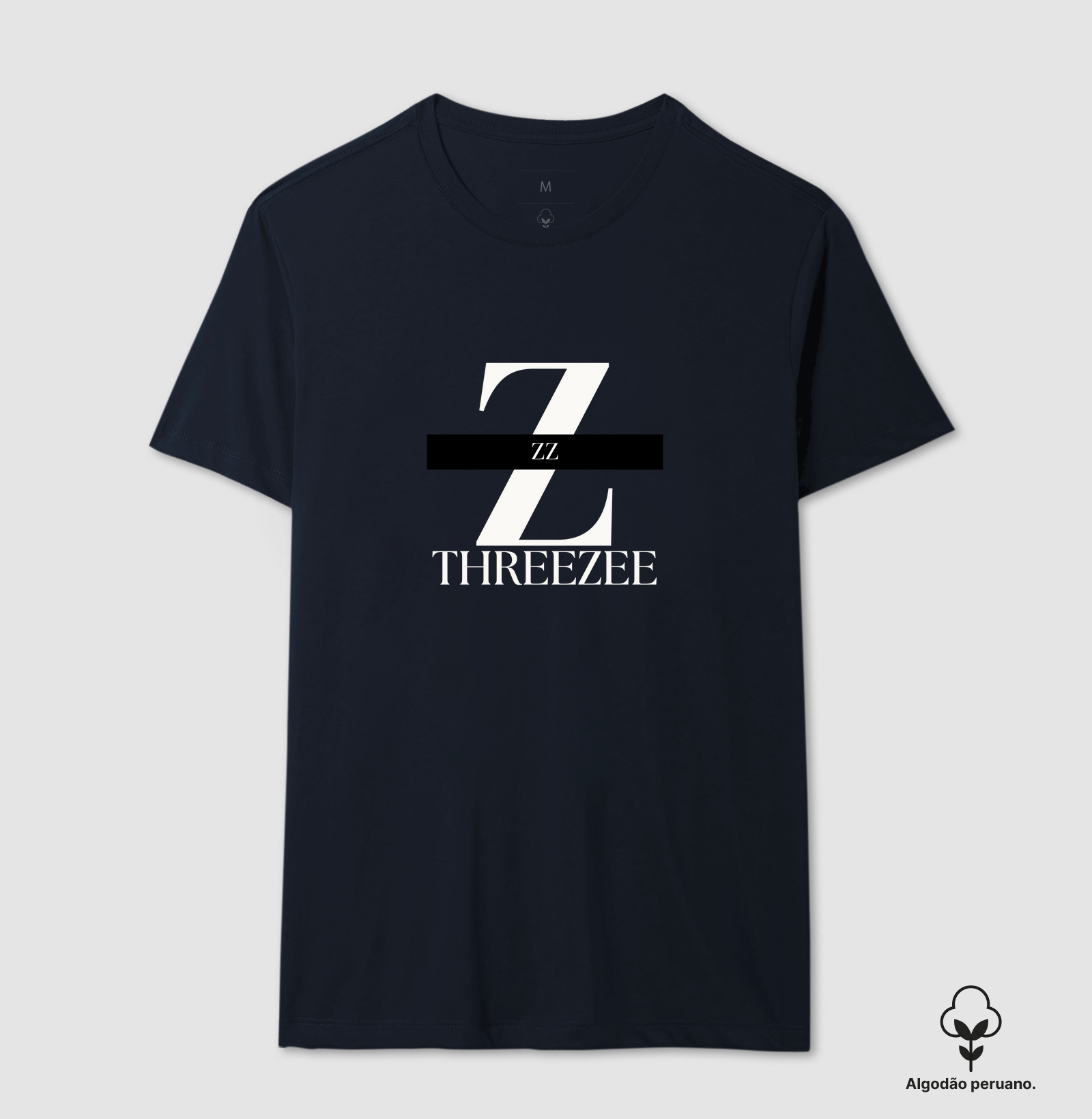 Camiseta Premium ThreeZee / Azul  100% Algodão Peruano