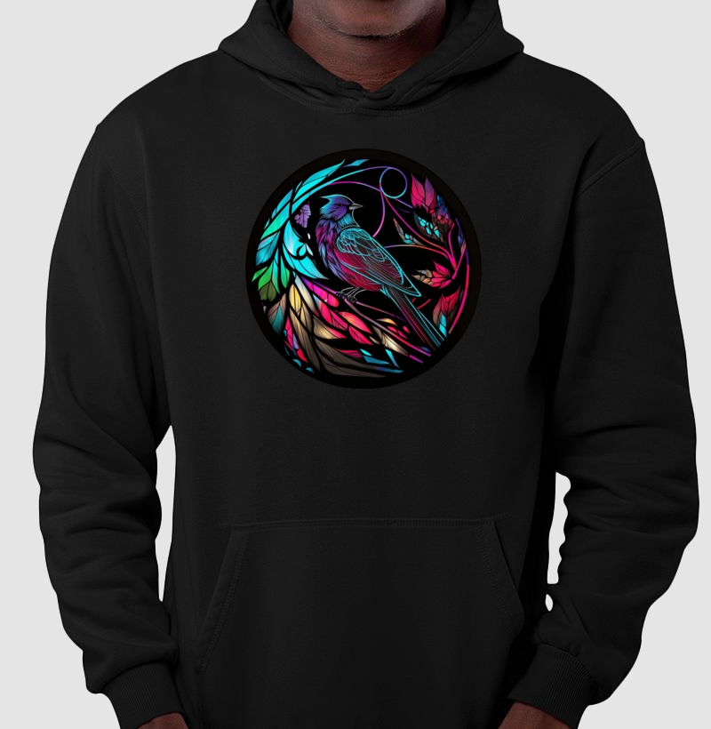 Bird Stained Glass Style - Moletom Hoodie