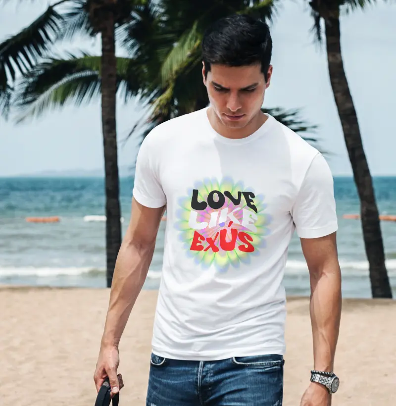 Camiseta 100% Algodão - Love, Like, Exus