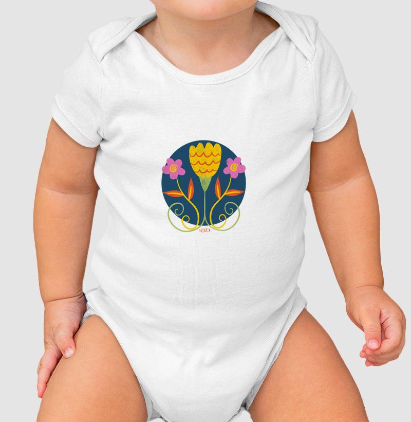 Desenho flores funco azul