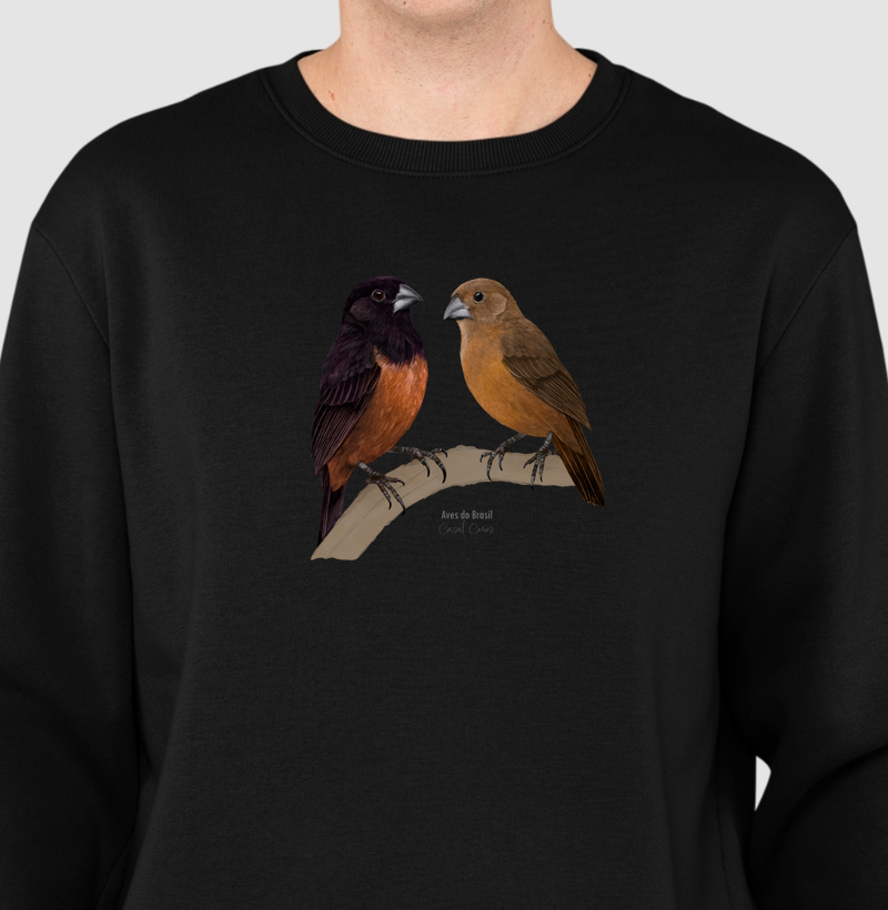 Aves do Brasil II - Casal de Curiós - Moletom