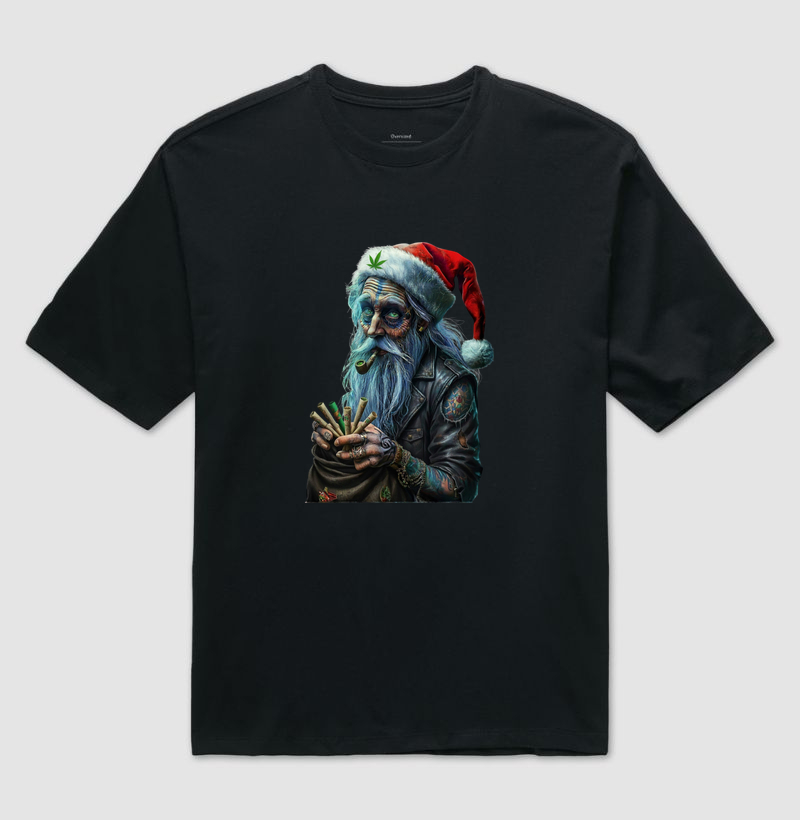 Camiseta Oversized Santa Weed - 420 Edition