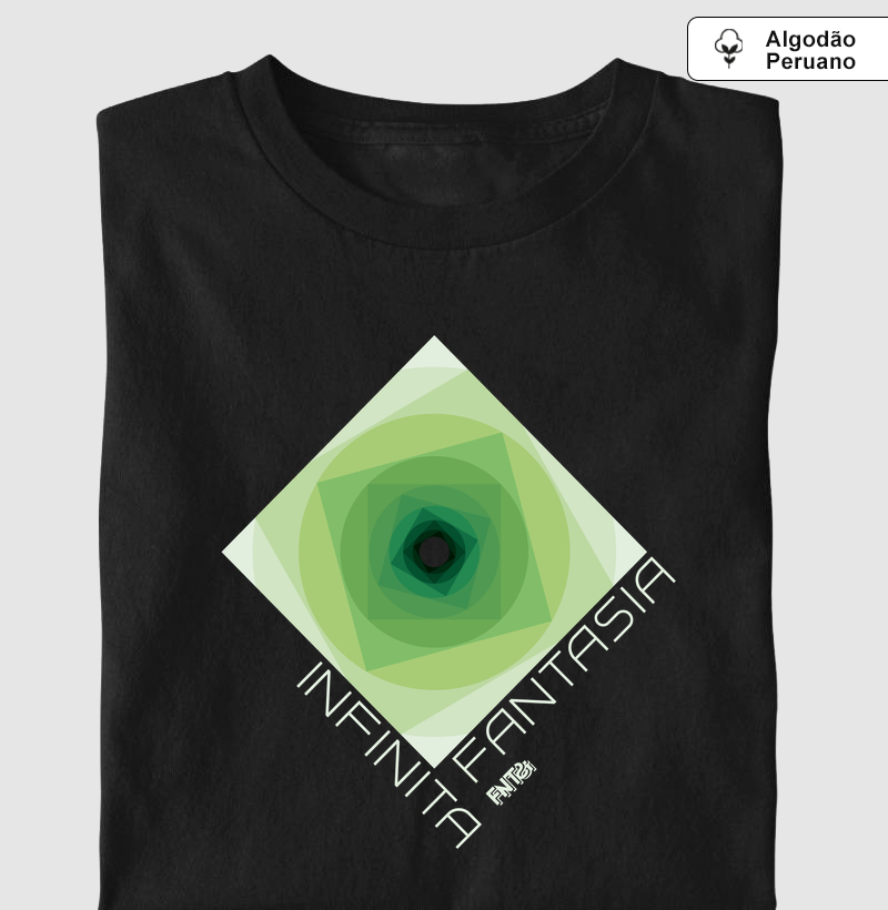 T-SHIRT "INFINITA FANTASIA" / VERDE ESTAMPA GRANDE (ALGODÃO PERUANO)