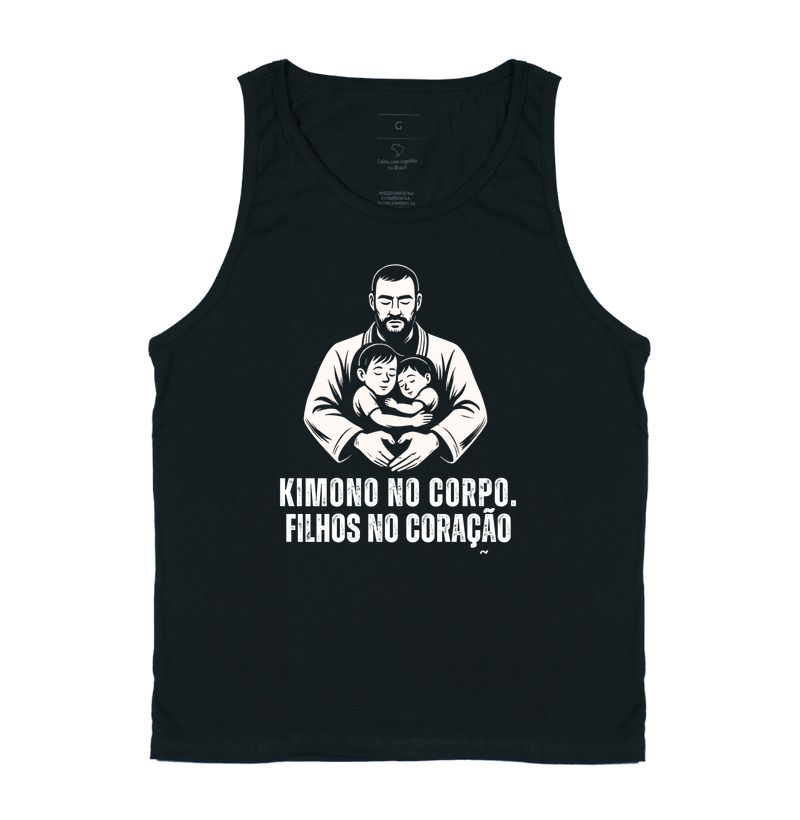 KIMONO NO CORPO FILHOS NO CORAÇÃO PRETO E BRANCO
