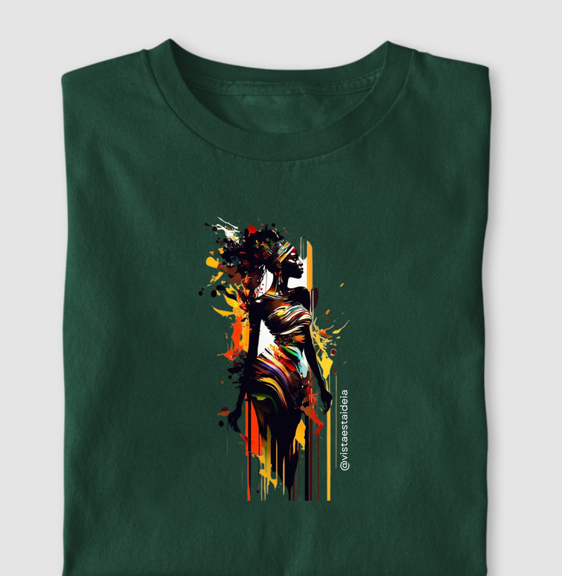 Camiseta estampada - Muler preta arte e cor