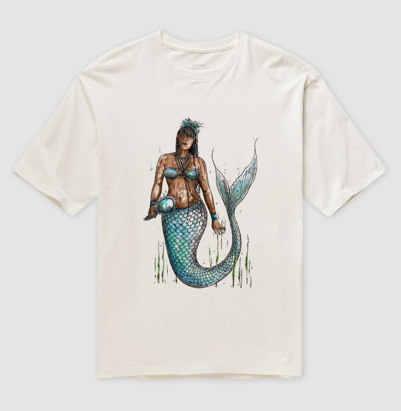 Camiseta Oversize Yemanjá: A Mãe das Águas em Cada Detalhe
