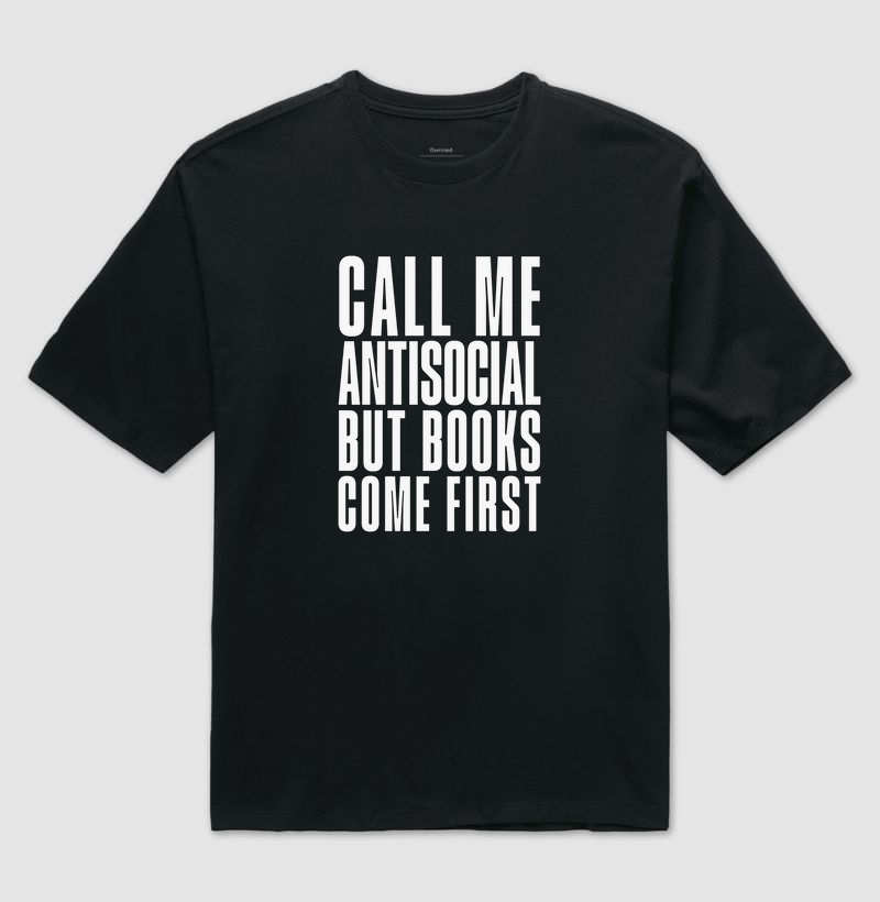 Camiseta Over - Call me antisocial