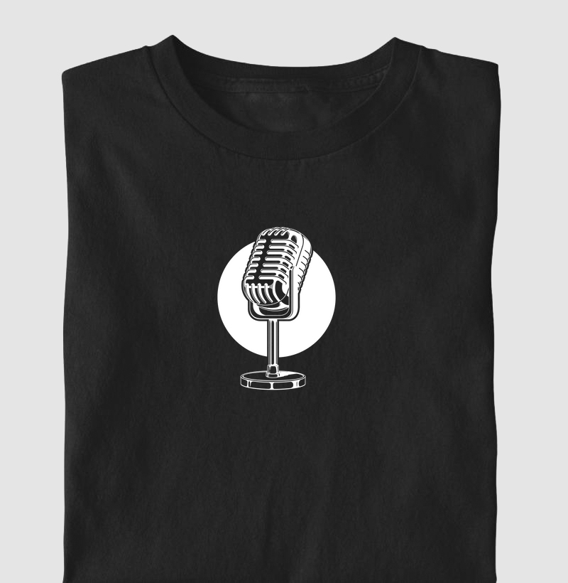 T-Shirt Microfone Retrô