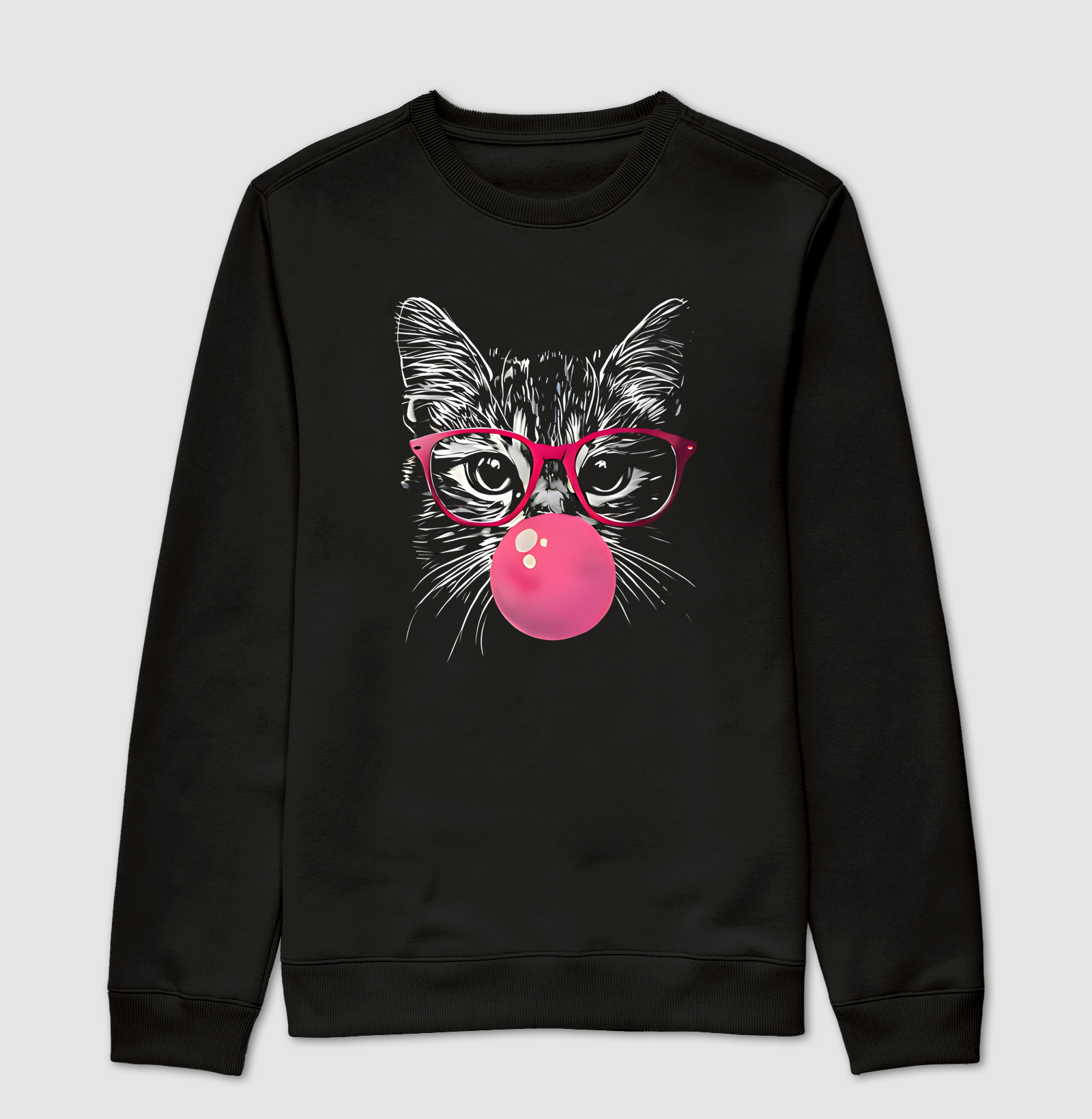 Gato com chiclete