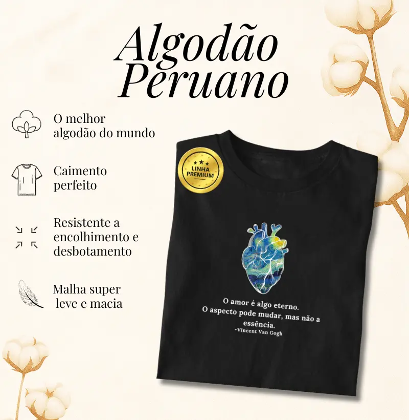 Algodão Peruano - Coração Estrelado