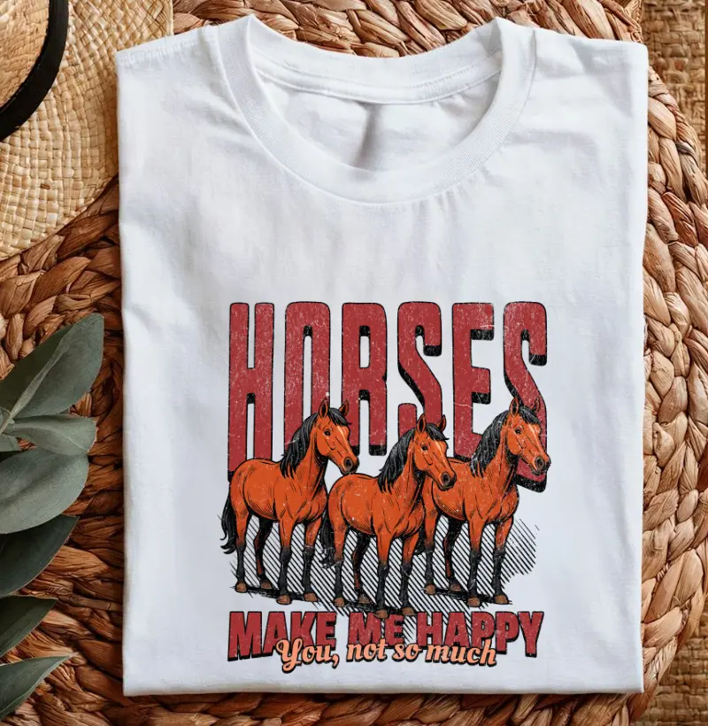 Horses make me happy - algodão 30.1