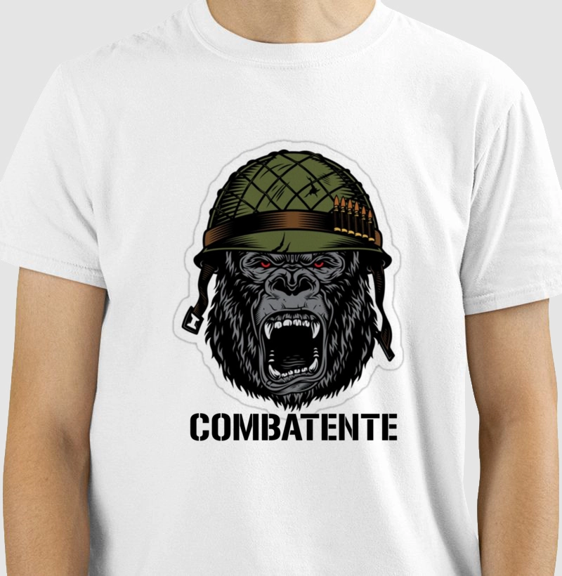 Camiseta Combatente Gorila Soldier / Capacete WW2