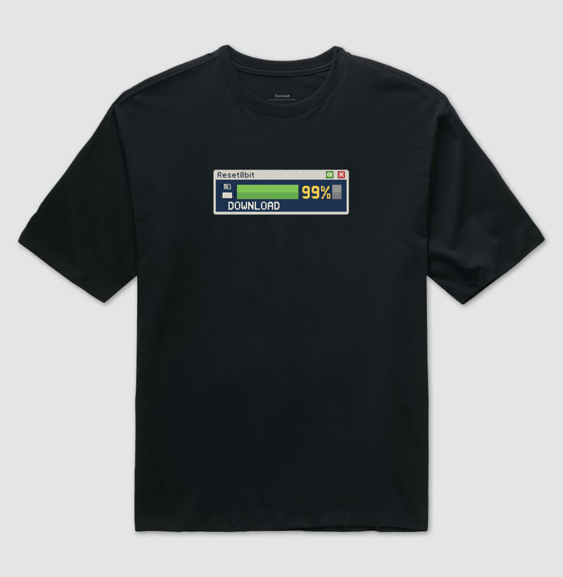 Camiseta Oversized Download-Bit Reset8Bit