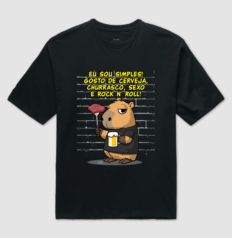 Camiseta Capivara rock simples