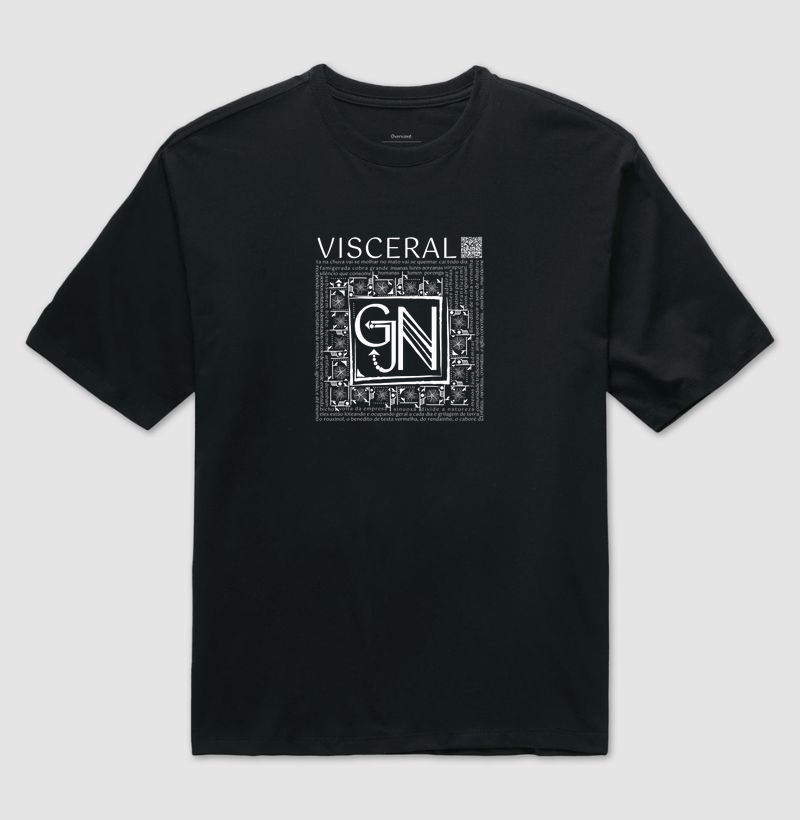 Visceral Camiseta Oversized Preta
