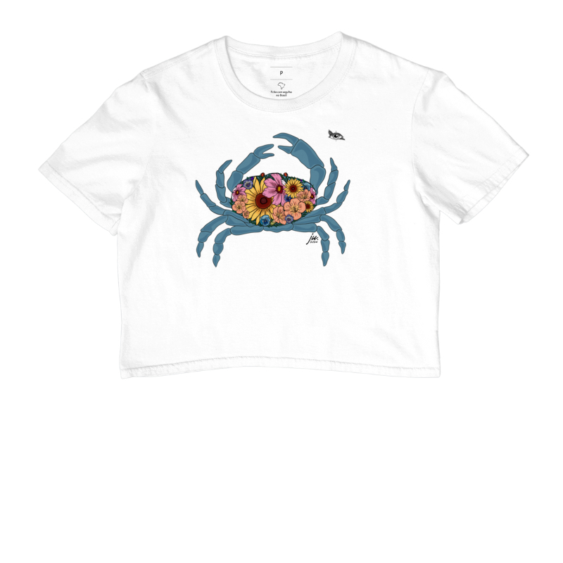 Camiseta Cropped - Carangueijo Florido