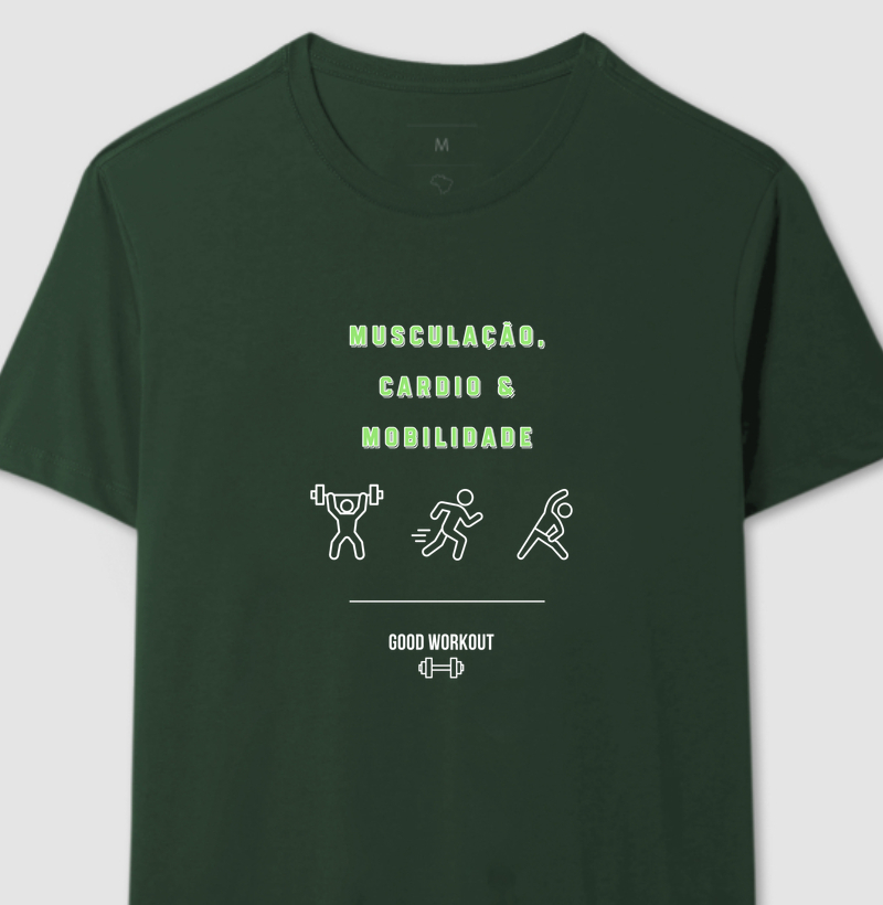 T-shirt Musculação, Cardio e Mobilidade Verde