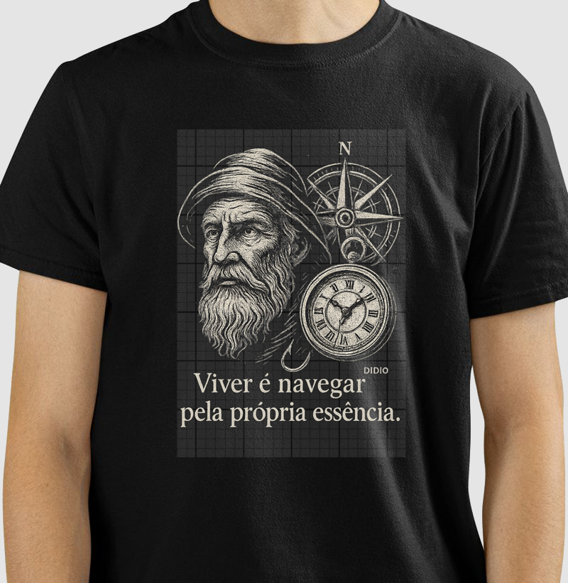 Camiseta viver é navegar pela própria essência