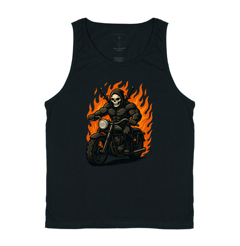 Caveira de Moto com Fogo