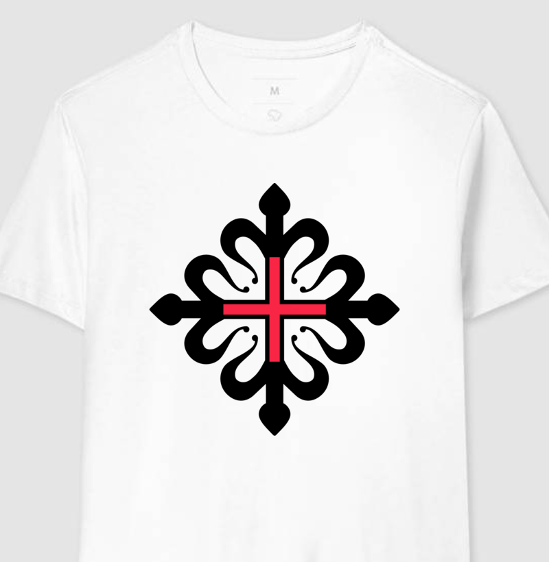 Camiseta com cruz estilizada de Montessa