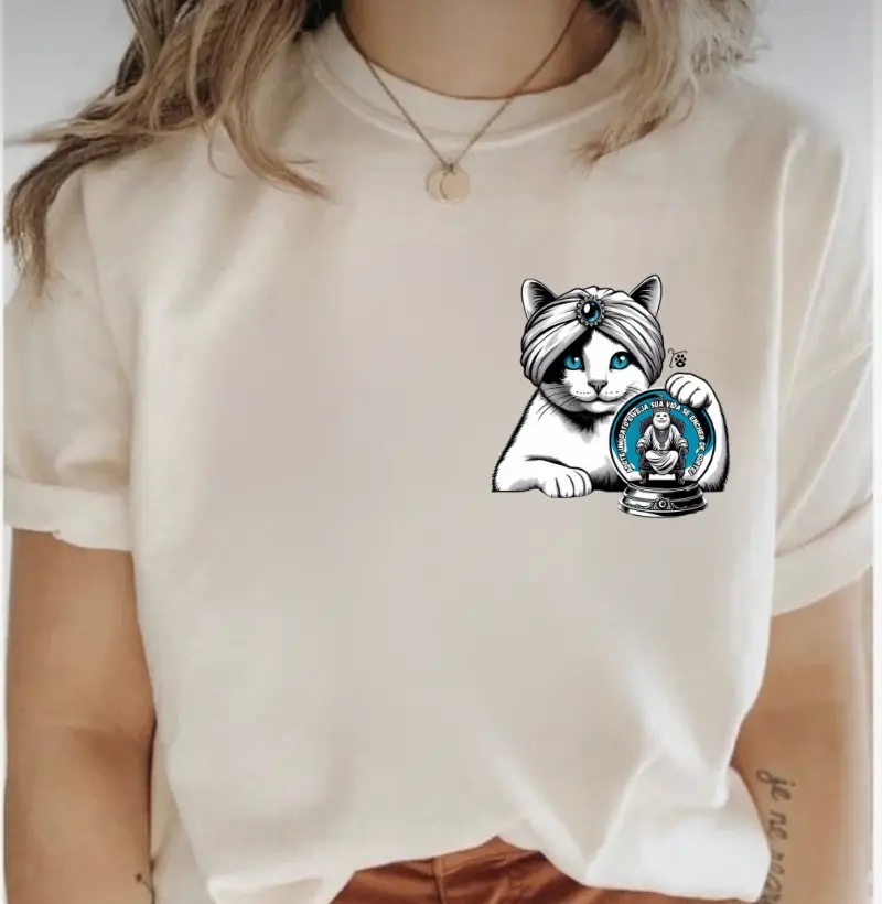 [Camiseta] Adote um gato e veja sua vida se encher de sorte - Gato