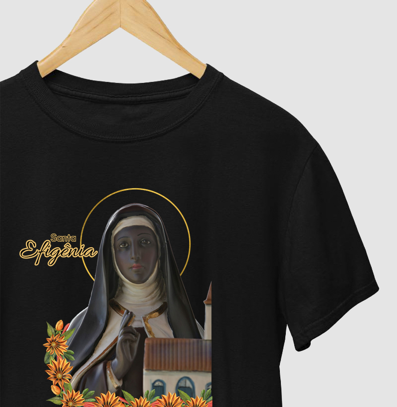 Camiseta Santa Efigênia com flores