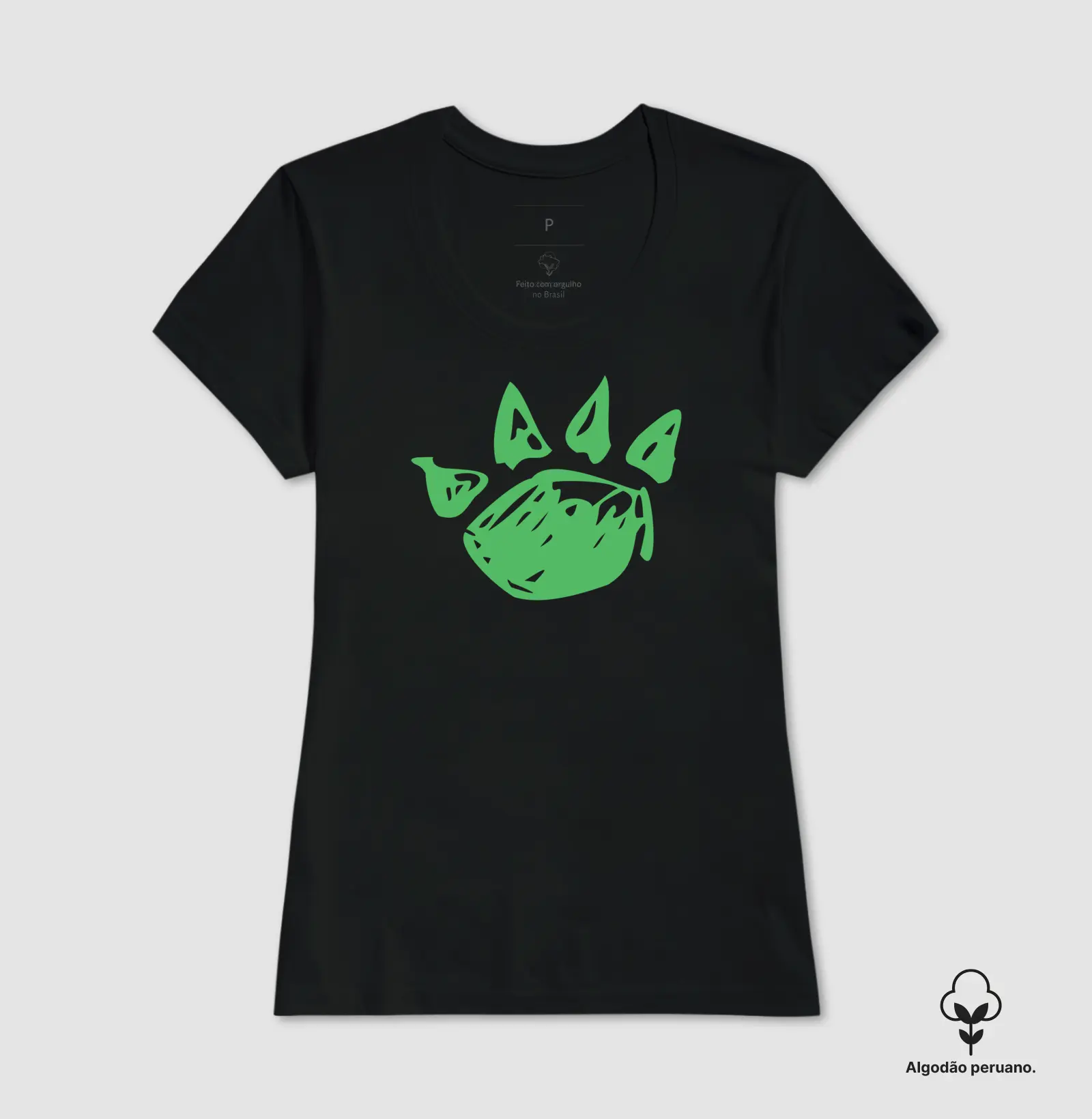 Camiseta Premium Feminina Camaleão Pata Grafite - Algodão Pima