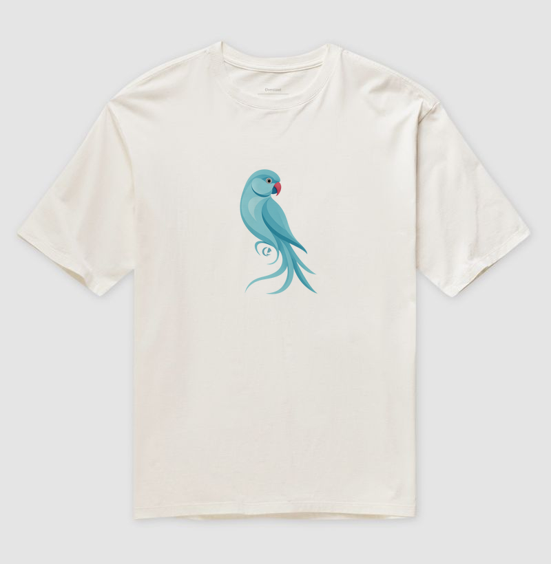 Camiseta Oversized - Ringneck Azul em Movimento