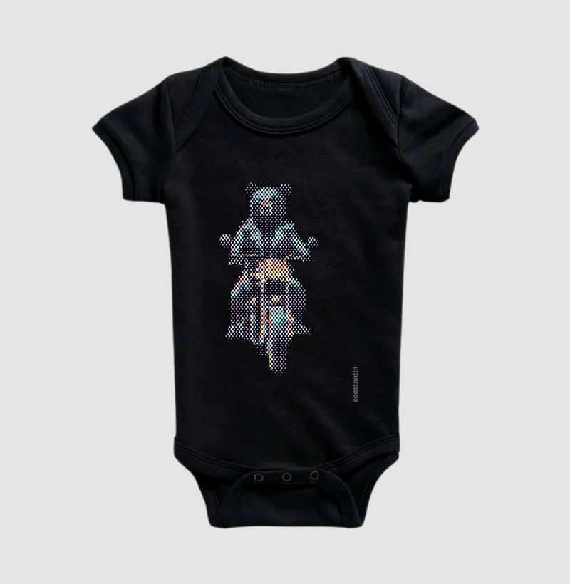 Urso Pixel motoqueiro